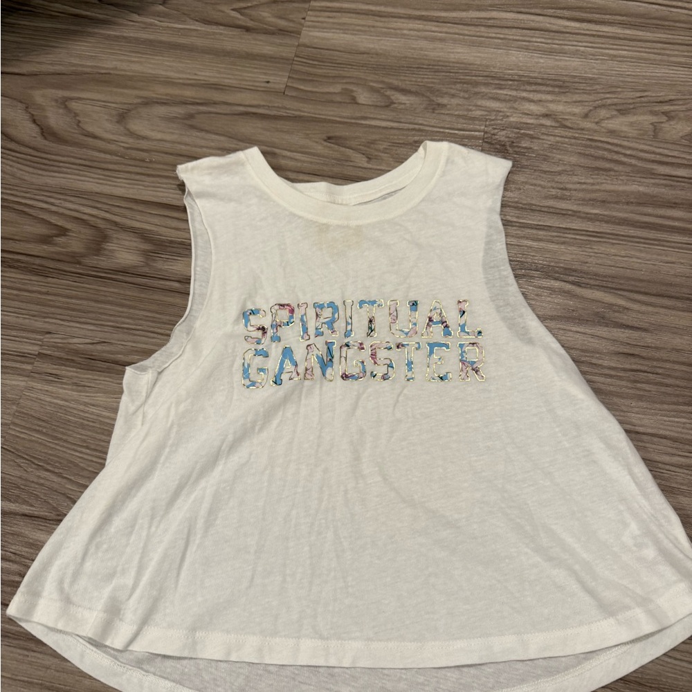 Spiritual Gangster White Graphic Tank